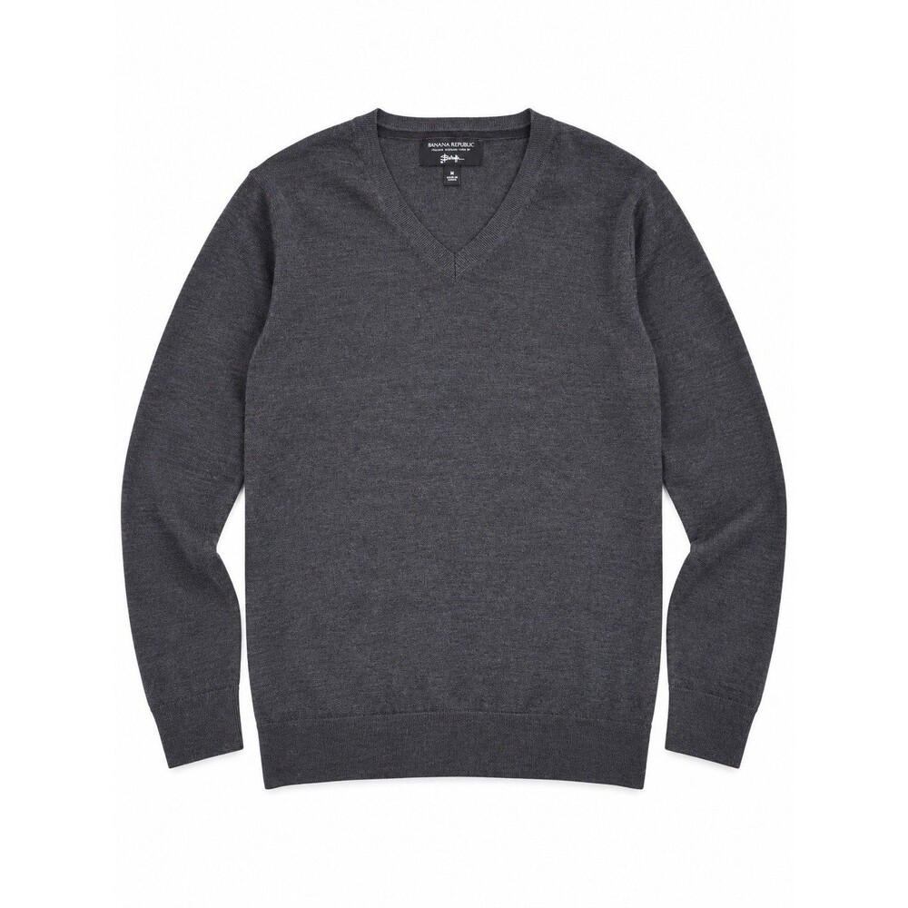 Banana Republic Baruffa Italian Extra Fine Merino Wool V Neck Sweater Men’s M